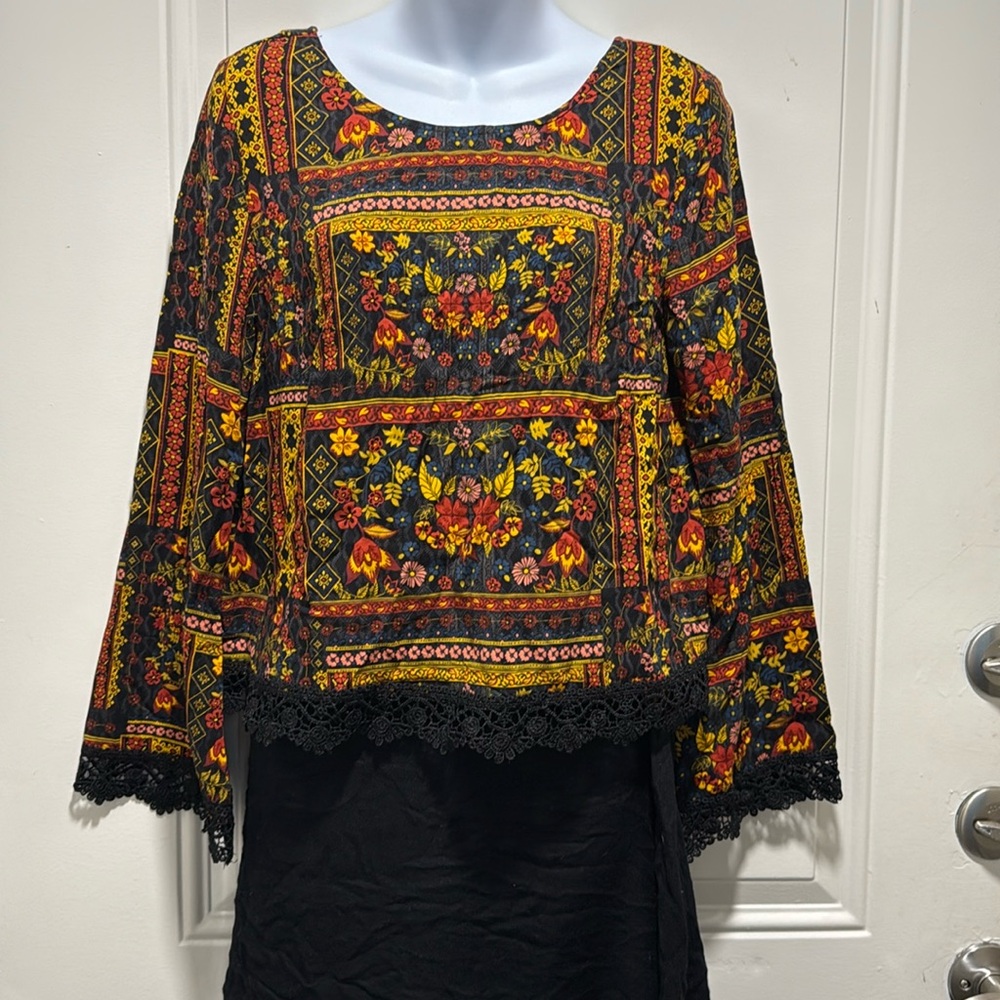 H&M x Coachella Bohemian Floral Lace Crochet Shirt